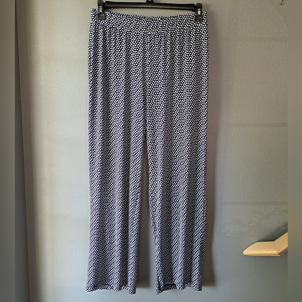 Vince Camuto - Navy & Off White Summer Palazzo Pants, Size Medium